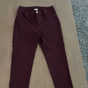 AVENUE Burgundy Trousers